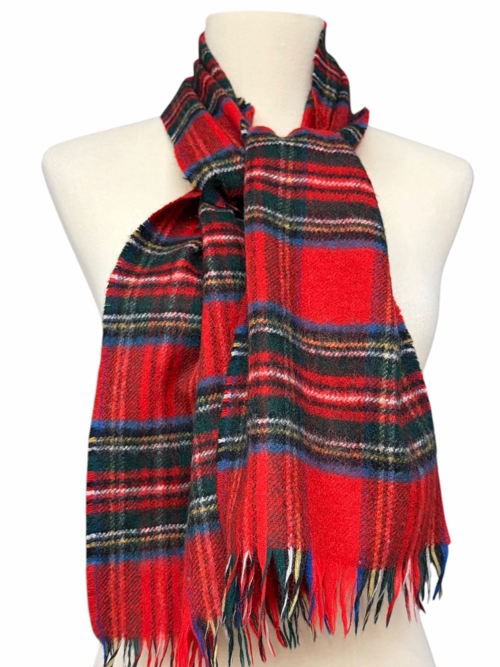 Vintage Cashmere Wool Royal Stewart Tartan Scarf Scotland, Murray Brothers